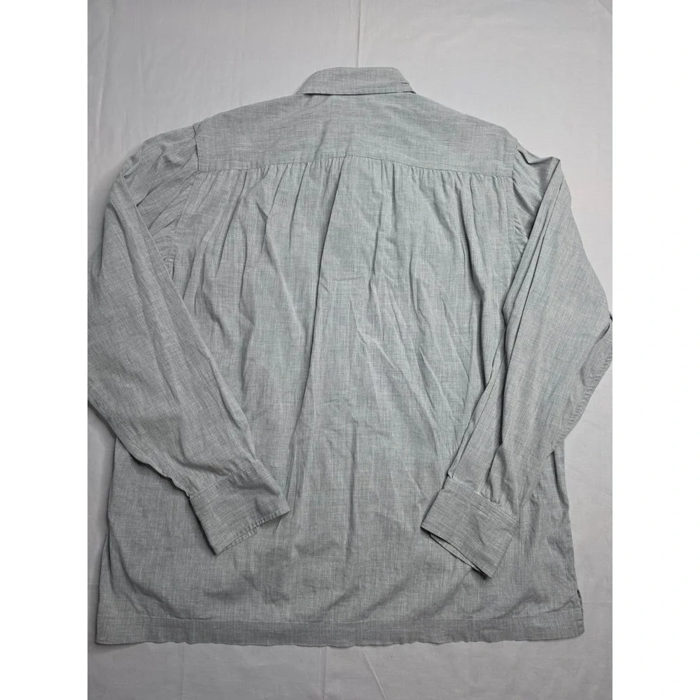 Banana Republic Shirt Mens Large Gray Wool  Classic Fit Button-Up Everyday Wear